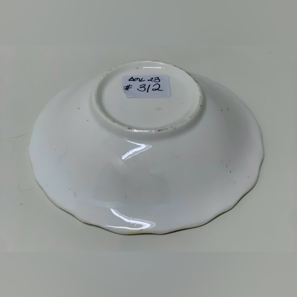 19th Century Vtg Gaudy Welsh Grape Pattern Miniature Hand Painted Scalloped Bowl - Picture 4 of 13